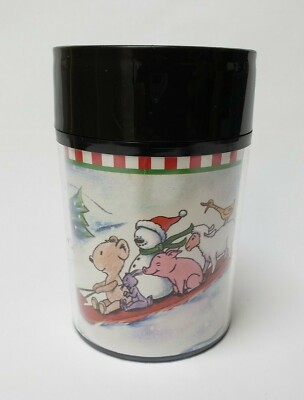 Vtg Starbucks Thermo-Serv Christmas 2000 Travel Tumbler Animals Frank Fraser USA