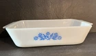 VTG CASSEROLE DISH ANCHOR HOCKING FIREKING RECTANGULAR BLUE CORNFLOWER 1 Qt #441
