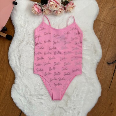 ZARA RHINESTONE BARBIE™ MATTEL BODYSUIT PINK Logo