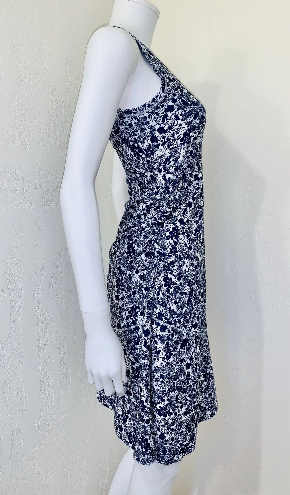 lole mirtillo flowers sleeveless ruched asymmetric 