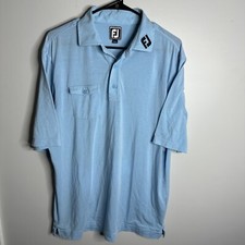 Men  s Footjoy Size Large Blue Tour FJ Collar Golf Polo Shirt