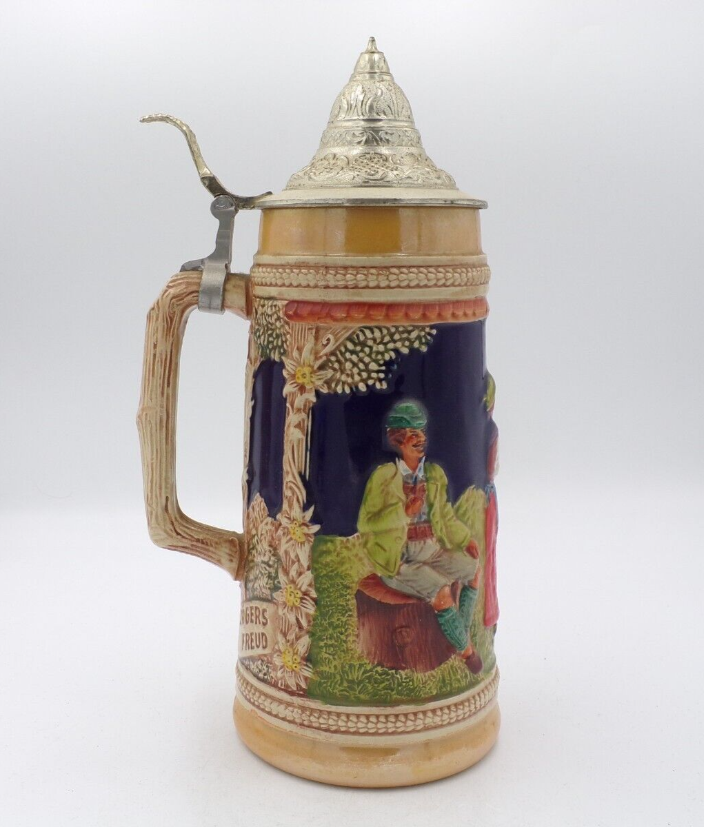 Vintage Gerz German Beer Stein "Gute Waid Jager´s Freud" Lidded 1L eBay