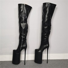 30cm High Stilettos Heels Womens Platform Over Knee Boots Nightclub Pole Dancing