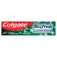 Colgate Max Fresh with Whitening Toothpaste with Mini Breath Strips, Clean Mi...
