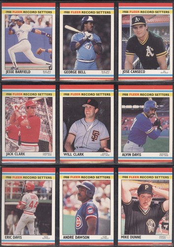 Tarjeta de béisbol Fleer Record Setters 1988 ver lista - Imagen 16 de 69