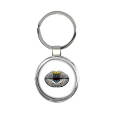 Lips Saint Barthelemy Flag : Gift Round Keychain Expat Country For Her Women