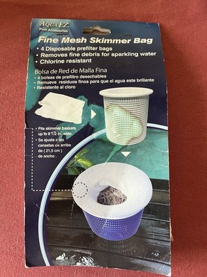Pool Skimmer Socks - Fine Mesh - 4 Disposable Prefilter Bags by Aqua EZ