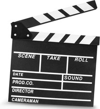 KISEER 12"x11" Movie Film Clap Board Wooden Movie Clapboard Film Clapper Board