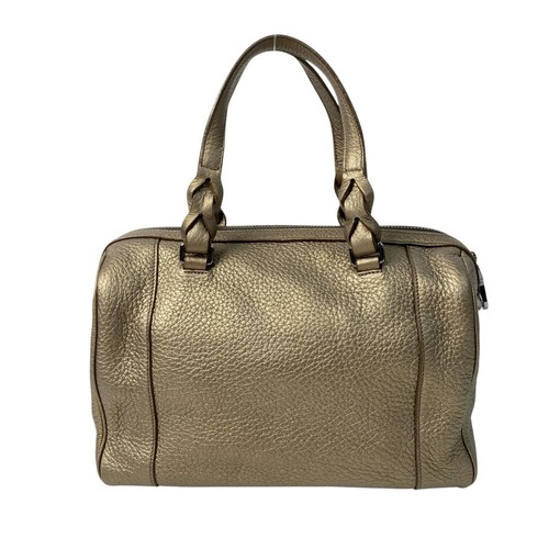 LOEWE Fusta Anagram Boston Bag Gold Leather Shoulder Strap Missing