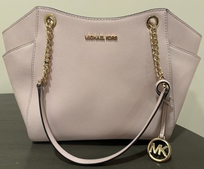 Michael Kors Jet Set Large Saffiano Leather Shoulder Bag in Pink