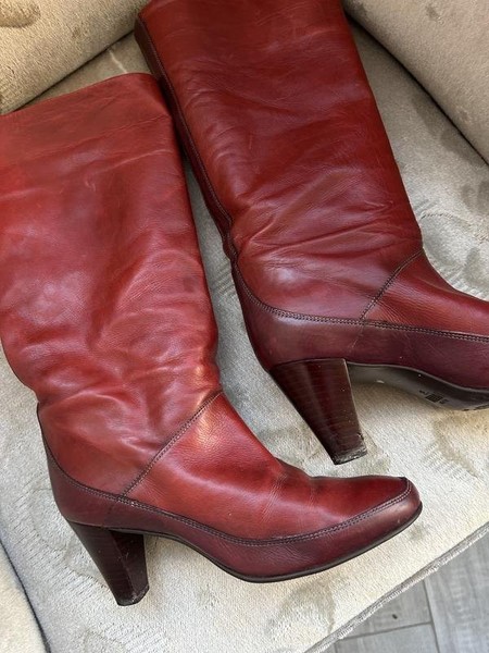 Women Bally Boots Burgundy Leather 37