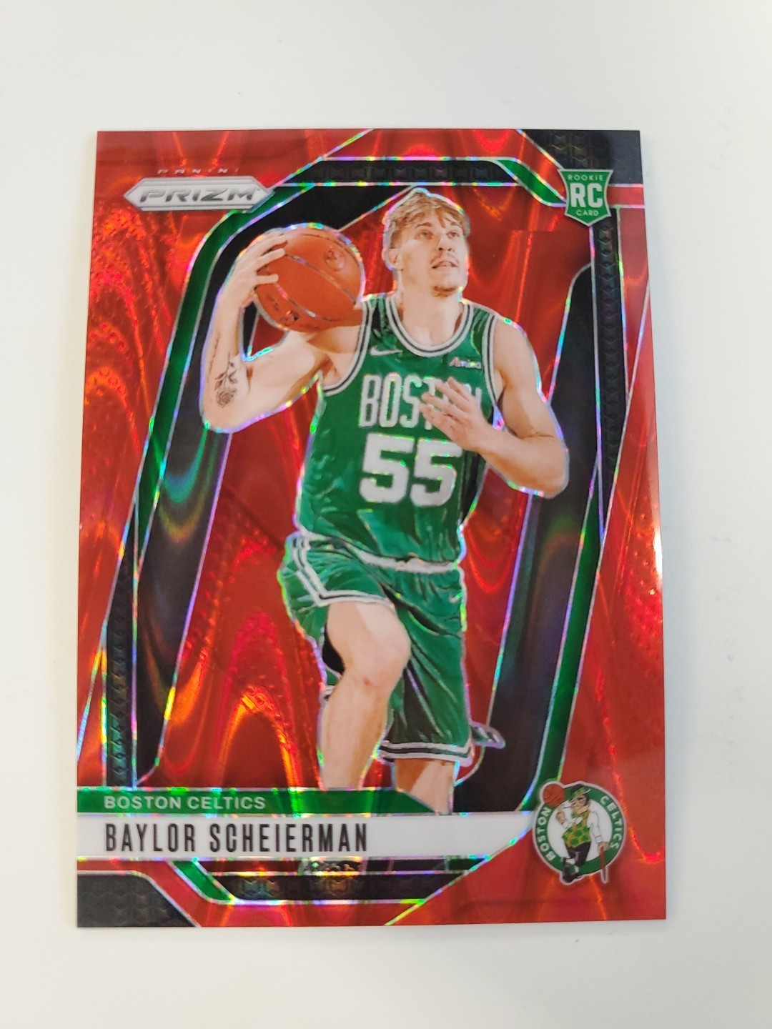 2024-25 Panini Prizm #236 Baylor Scheierman Red Seismic Prizm  /299 RC