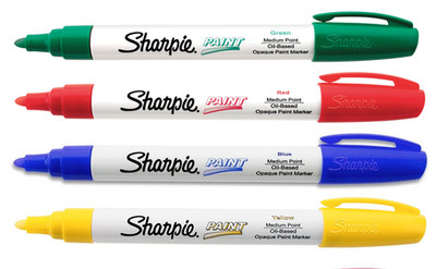 Sharpie Paint Marker mittlere Spitze Stift Ölbasis rot/blau/grün/gelb & rosa UK