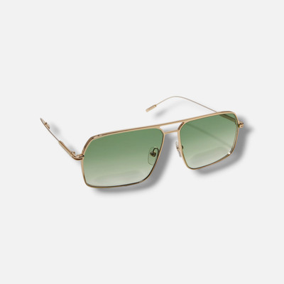 Ermenegildo Zegna EZ0193 Men's Gold Double-Bridge Rectangle Sunglasses 62-13-145