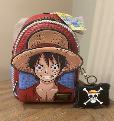 Loungefly One Piece Monkey D. Luffy Mini Faux Leather Zip Backpack w/ Coin Bag