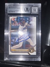 2022 Bowman Draft Jackson Chourio BGS Certified 10 Auto Card