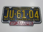 VTG Bill Garrison Chevrolet Alpena MI Metal License Plate Frame Tag Dealer RARE