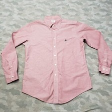 Brooks Brothers Shirt Mens Medium Red Non Iron Long Sleeve Button-Up Preppy