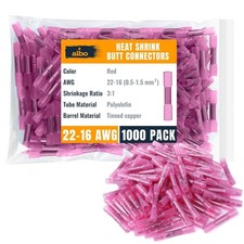 1000PCS Heat Shrink Waterproof Wire Connectors Red 22-16 AWG Butt Seal Terminals