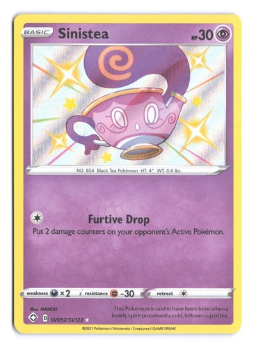 Sinistea SV052/SV122 Shining Fates Shiny Vault NM Shiny Holo Rare Pokemon