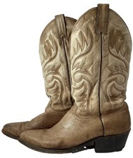 Abilene 10D Women’s Tan Leather Western Cowboy Boots 1065 Made in USA