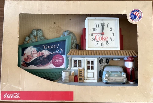 Coca-Cola Vintage 1993 Burwood Products Gas Station Wall Clock