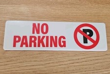 White No Parking Sign Sticker Self Adhesive Driveway Safety Warning Notice Park.