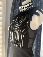 Stunning black dress w/sparkles & feathers. Women's M (size6-8)