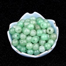50pcs Natural Green Aventurine Stone Round Big Hole Beads Jewelry 10mm Hole 3mm