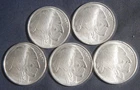 FIVE (5) INDIAN BUFFALO 1 OZ .9999 SILVER ROUNDS ( 5 OZ TOTAL)  LOT 101103