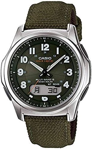 CASIO - Wave Ceptor Radio Orologio Con Ricezione Segnale E Funzione Solare, Cassa In Titanio E Resina, Azzurro, Digitale, Uomo Con Cinturino In Titanio, Wva-m650td-1aer