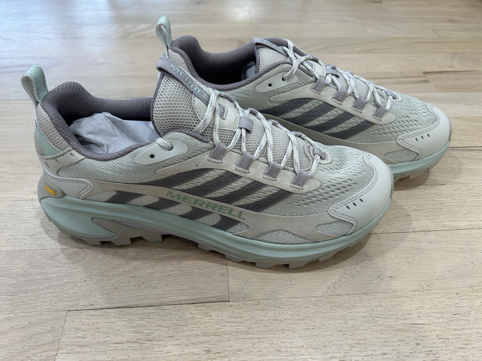 MERRELL scarpe da trekking donna Greige Moab Speed 2 taglia 11 US Vibram sneakers NUOVE