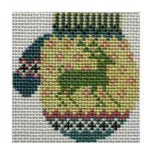 HANDPAINTED NEEDLEPOINT - Cricket Collection - Reindeer Mitten VH3601 - 