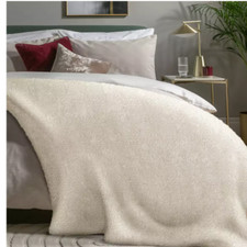 Save 40% - Habitat Faux Fur Plain Throw - White - 125cm x 150cm