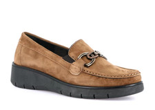 Mocassini Slip-on Grunland TASS SC2178 camoscio beige cognac zeppa 4 cm