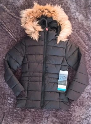 NWT Iceberg Outerwear Coat W/Fur Hood Girls Black Size: S 6/6x