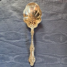Alvin - Gorham Antique OLD ORANGE BLOSSOM Sterling Berry Serving Spoon Ca 1905.