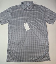 NWT Collars And Co Shirt Men's Medium Dress Collar Polo Black Gingham Check
