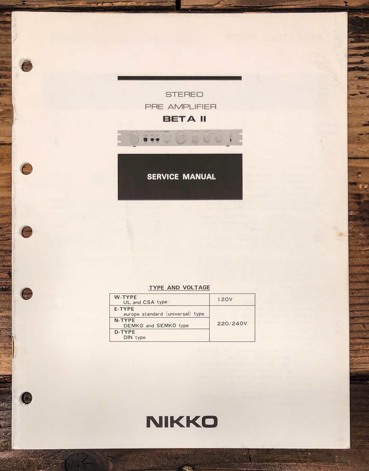 Nikko Beta-II / 2 / Two Preamp / Preamplifier Service Manual *Original*