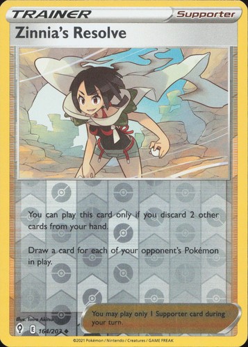 Zinnia's Resolve 164/203 UNCOMMON REVERSE HOLO Evolving Skies Pokemon LP