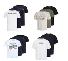 Jack & Jones Mens Logo Casual Crew Neck 3-Pack T-Shirts