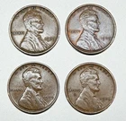 Lot of 4 1909 VDB Lincoln Wheat Cent Pennies 4 Coin Lot  Fine and Better