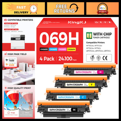 High Capacity Toner Cartridge Set 4-Pack Compatible for Canon MF753Cdw MF751Cdw