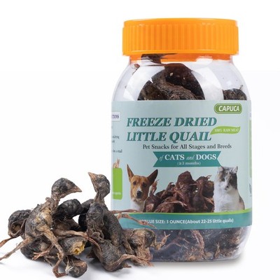 Freeze-Dried Quail Cats & Dogs Treats - Single Ingredient Pet Snacks, High-Pr...