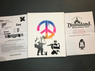 Rare Art Dismaland Spray Canvas Painting WSM 15 Banksy