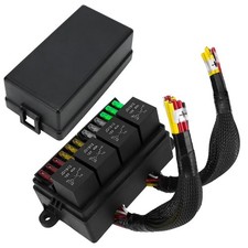 Fuse Relay Box 4 Slot 12V Pre Wired Circuit Protection Holder