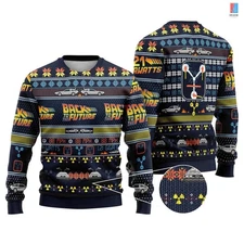 Back To The Future Ugly Christmas Sweater Full Size XS-5XL