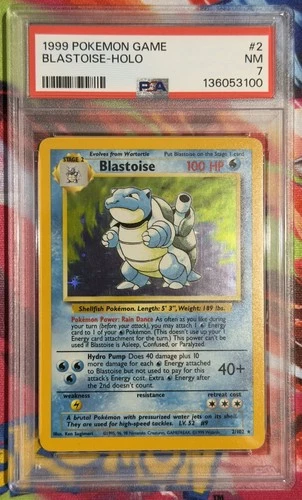 Pokémon TCG: Base Set Unlimited 1999 #2 Blastoise-Holo PSA 7
