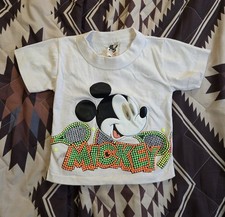 Vtg 80s Disney Mickey Collection By Pilgram T Shirt Mickey Mouse Tennis Neon 2T