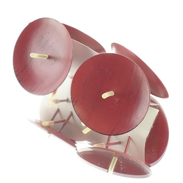Adventskranzkerzenhalter Rot Antik Used Look Ø 6,5 Cm Aus Metall - 4Er Set-image